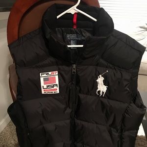 Men’s Black Polo Ralph Lauren Puffer Vest-XL